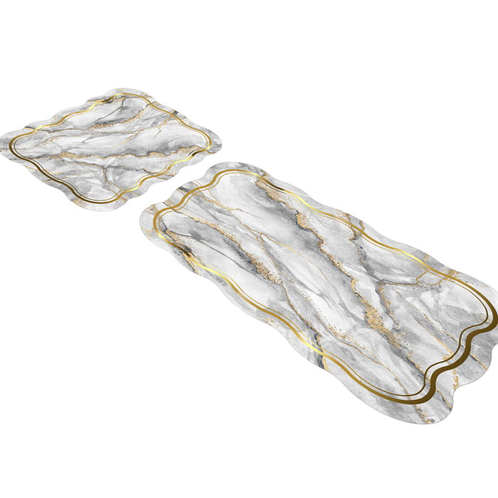Mijölnir Juego de Alfombrillas de Baño Gris Mijölnir Juego de Alfombrillas de Baño Gris